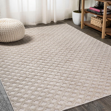 Rabat High-low Pile Mini-diamond Trellis Area Rug
